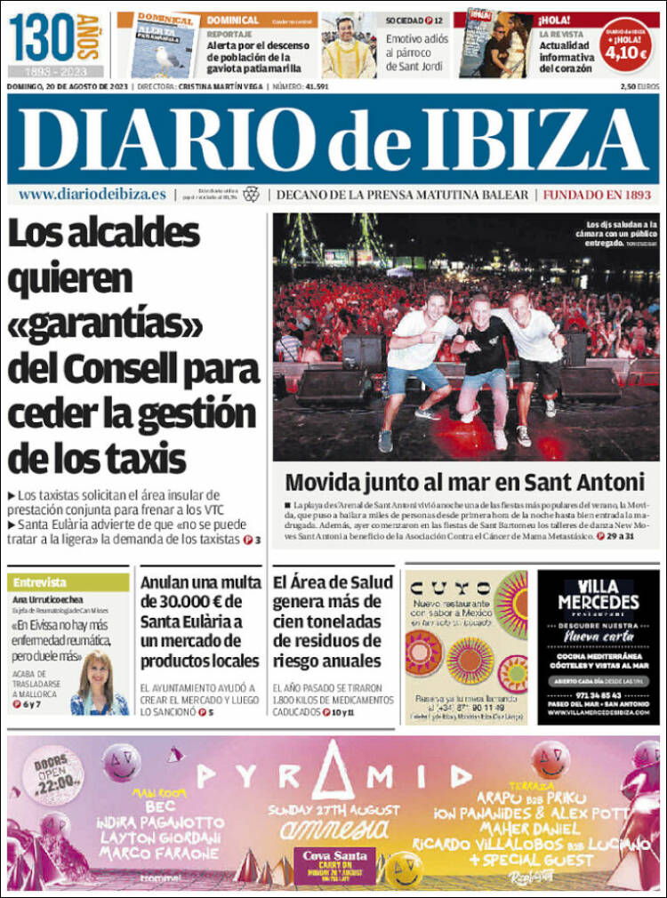 Portada de Diario de Ibiza (Espa&ntilde;a)