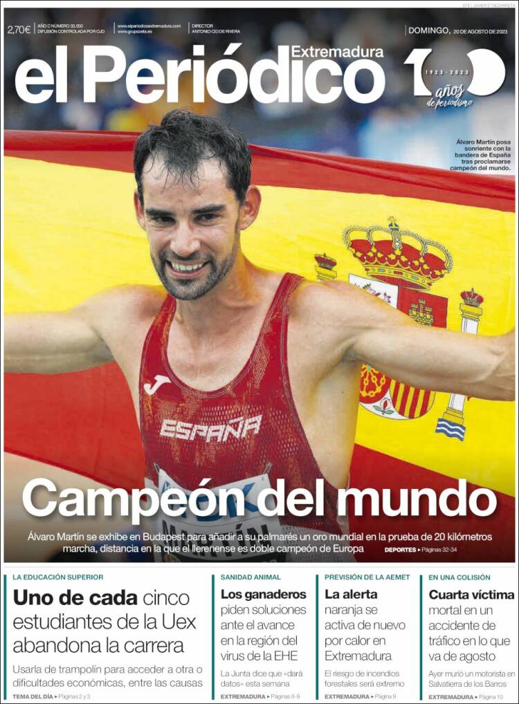 Portada de El Periódico de Extremadura (Espa&ntilde;a)