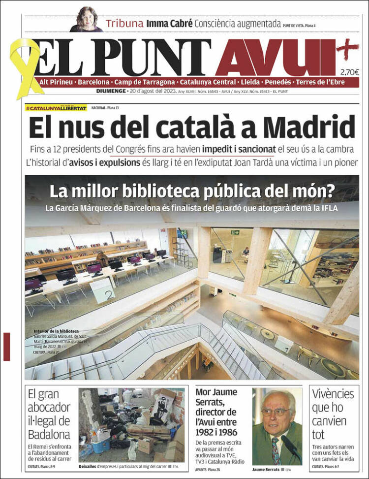 Portada de El Punt Avui (Espa&ntilde;a)