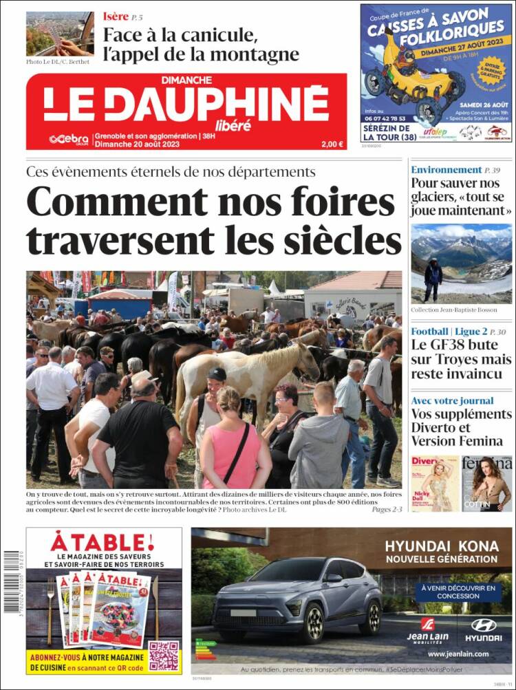 Portada de Le Dauphiné Libéré (Francia)