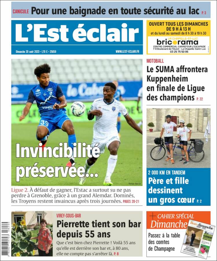 Portada de L'Est Eclair (Francia)