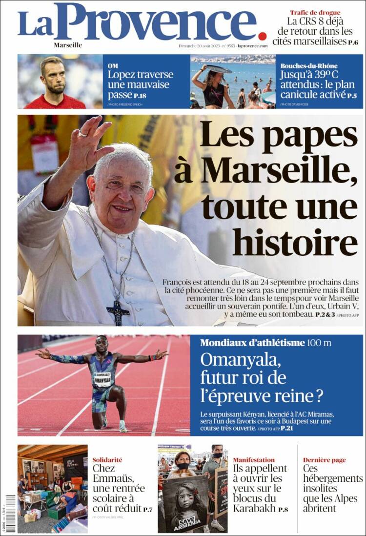 Portada de La Provence (Francia)