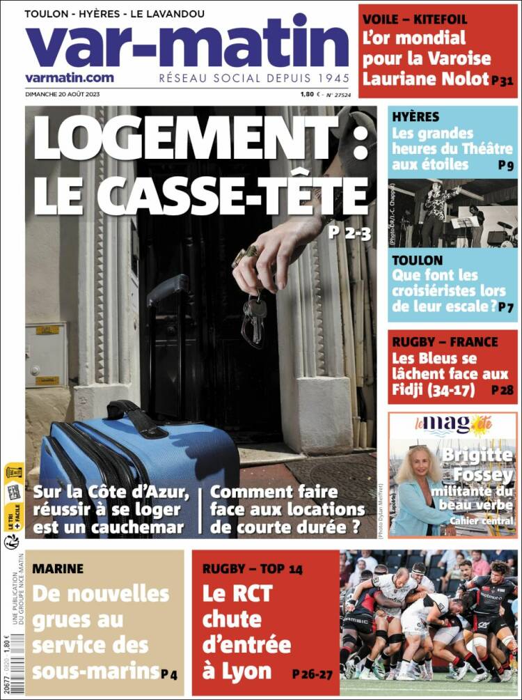 Portada de Var-Matin (Francia)