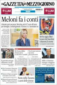 Portada de La Gazzetta del Mezzogiorno (Italia)