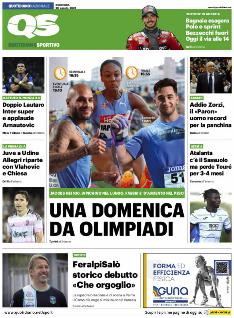 Portada de Quotidiano Sportivo (Italia)