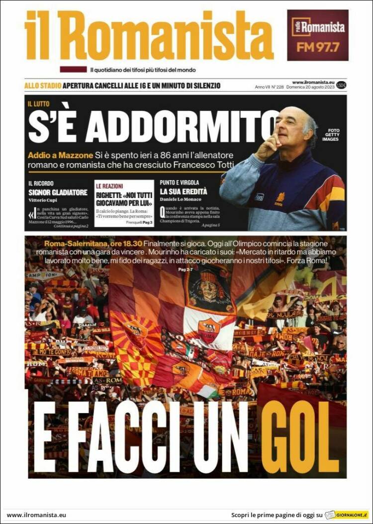 Portada de Romanista (Italia)