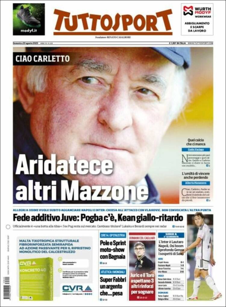 Portada de Tuttosport (Italia)