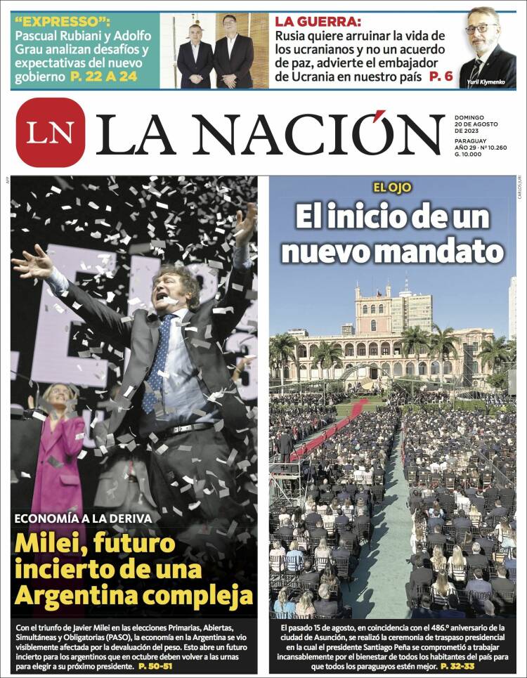 Portada de La Nación (Paraguay)