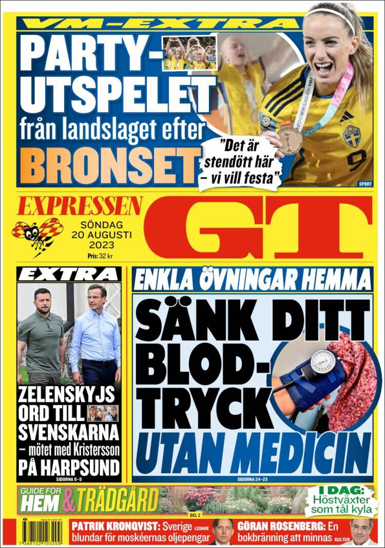 Portada de Göteborgstidningen (Suecia)