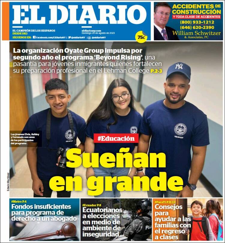 Portada de El Diario NY (USA)