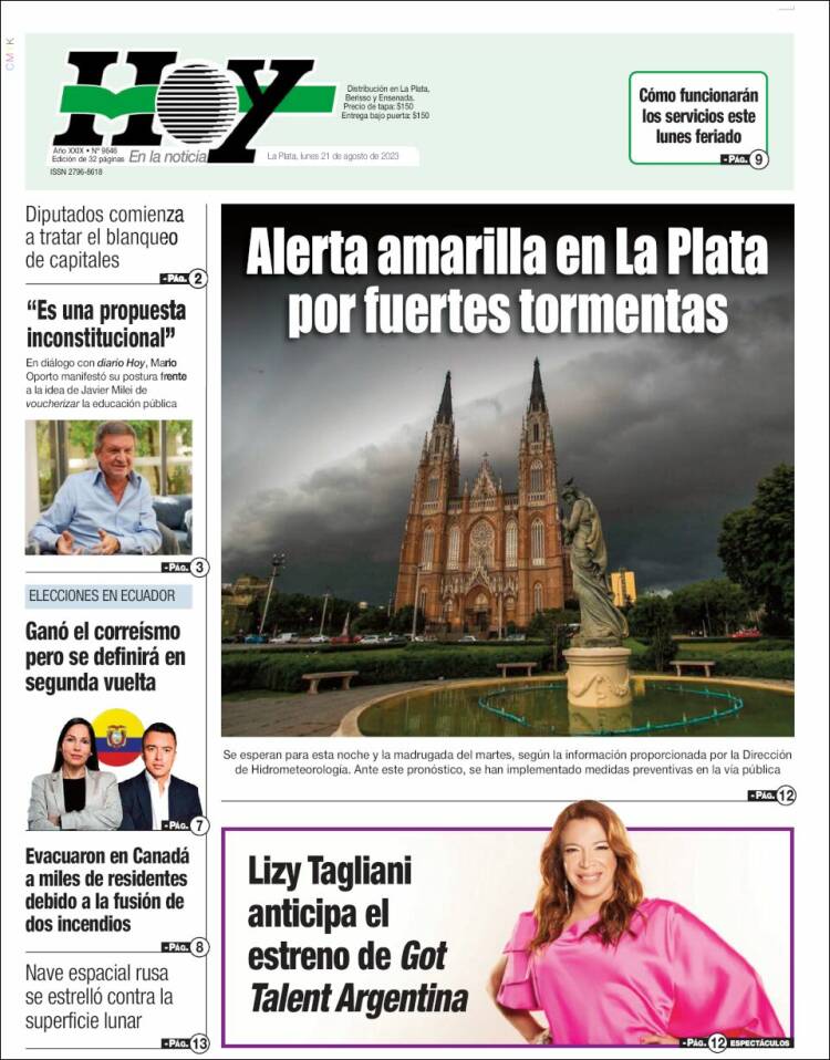 Portada de Diario Hoy (Argentina)