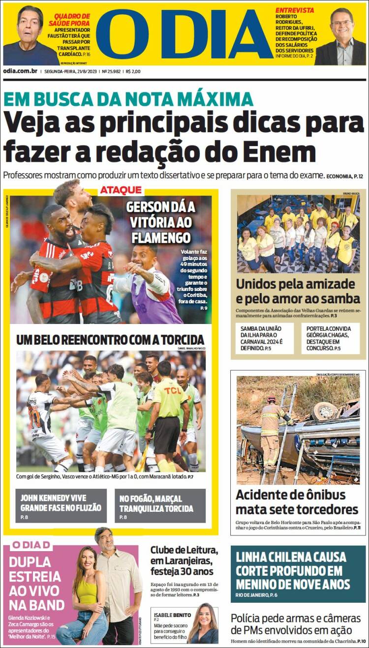 Portada de O Dia (Brasil)