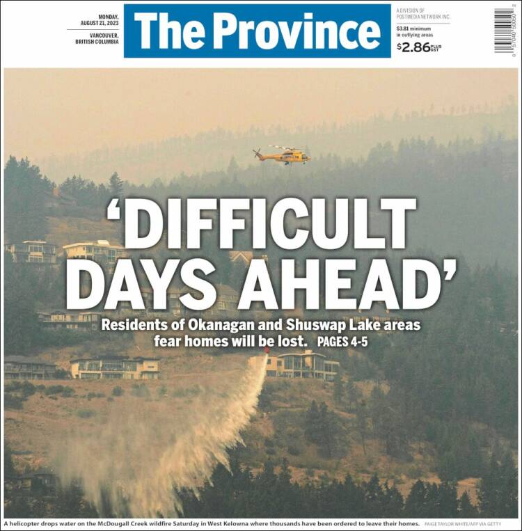 Portada de The Province (Canadá)