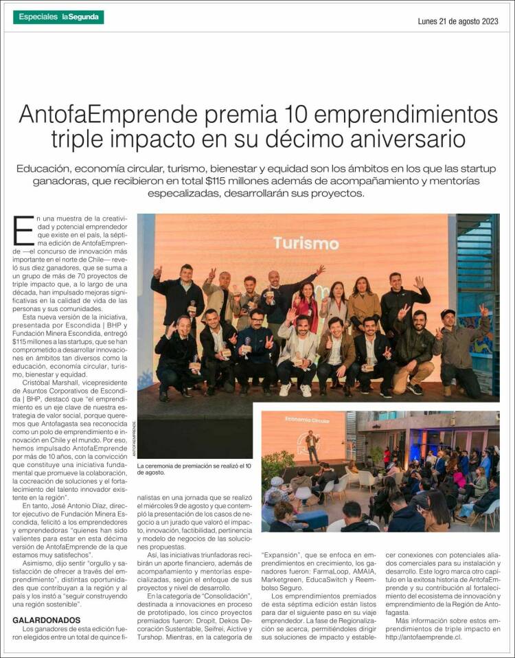 Portada de La Segunda (Chile)