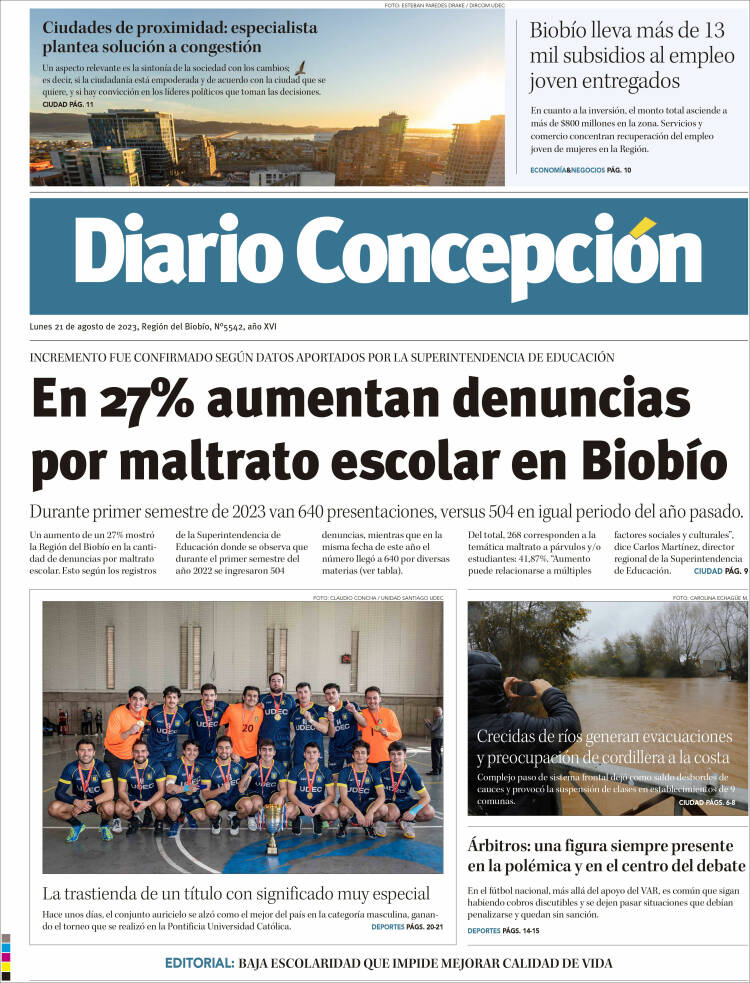 Portada de Diario de Concepción (Chile)