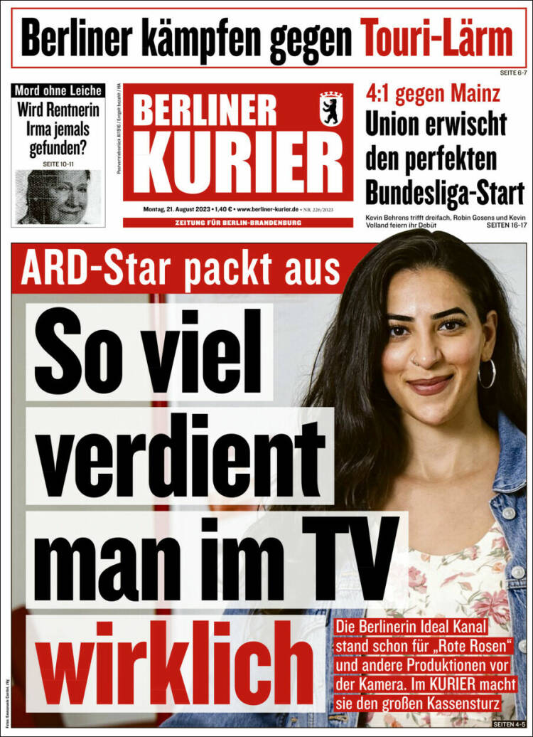 Portada de Berliner Kurier - Startseite BK (Alemania)