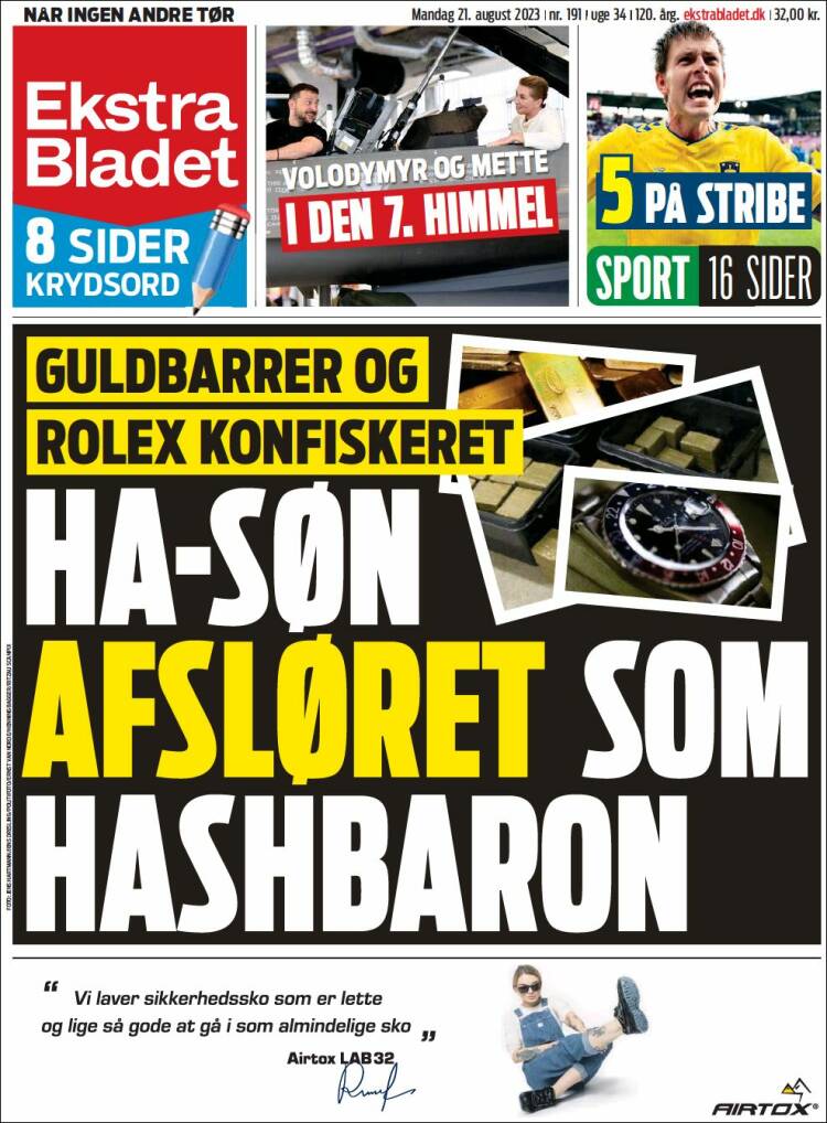 Portada de Ekstra Bladet (Dinamarca)