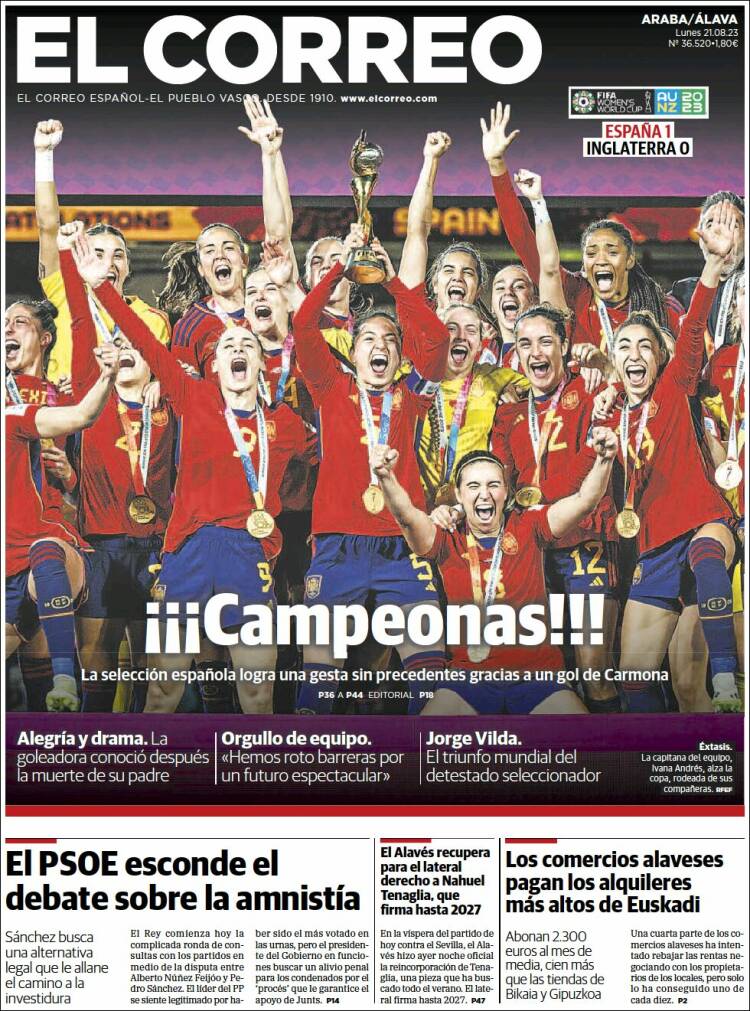 Portada de El Correo - Álava (España)