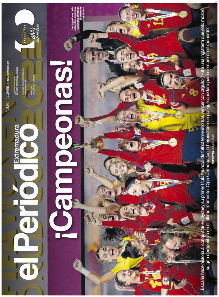 Portada de El Periódico de Extremadura (España)