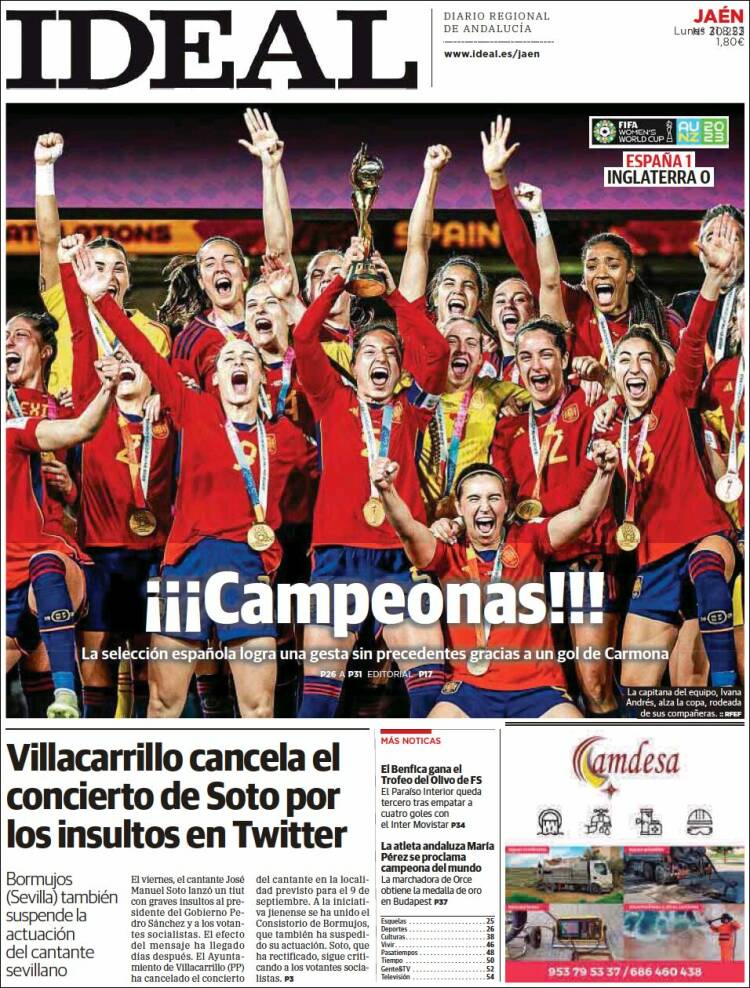 Portada de El Ideal de Jaén (España)