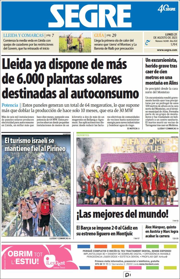 Portada de Segre  (España)