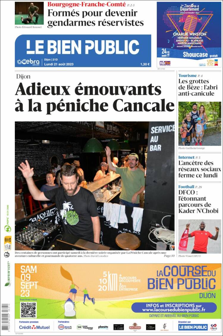 Portada de Le Bien Public (Francia)