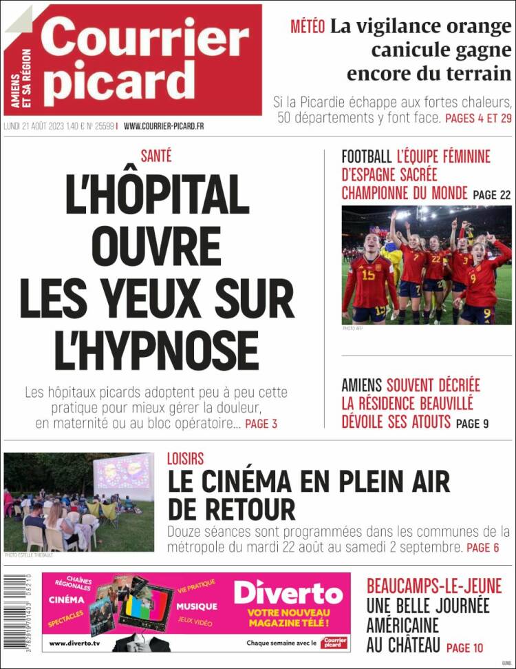 Portada de Courrier Picard (Francia)