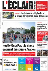 Portada de L'Eclair des Pyrénées (Francia)