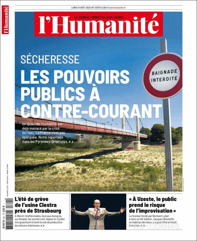 Portada de l'Humanite (Francia)