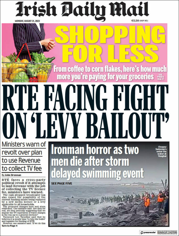 Portada de Irish Daily Mail (Irlanda)