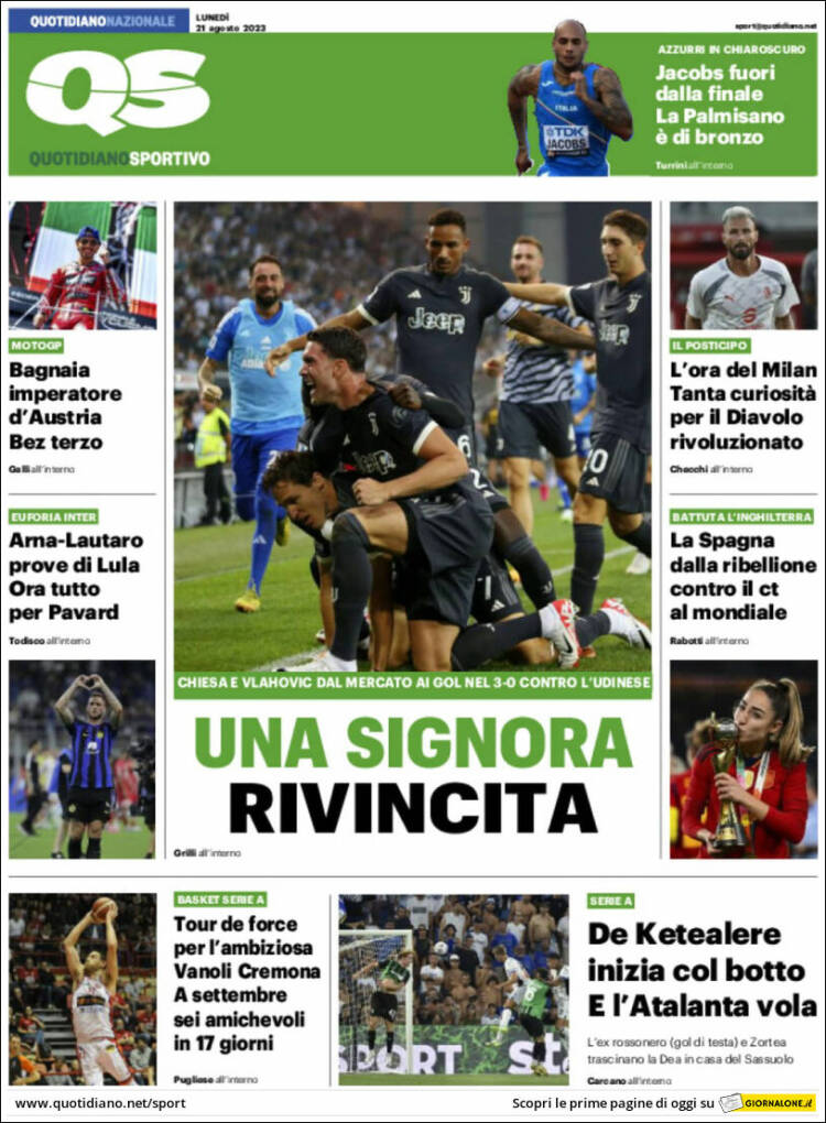 Portada de Quotidiano Sportivo (Italia)