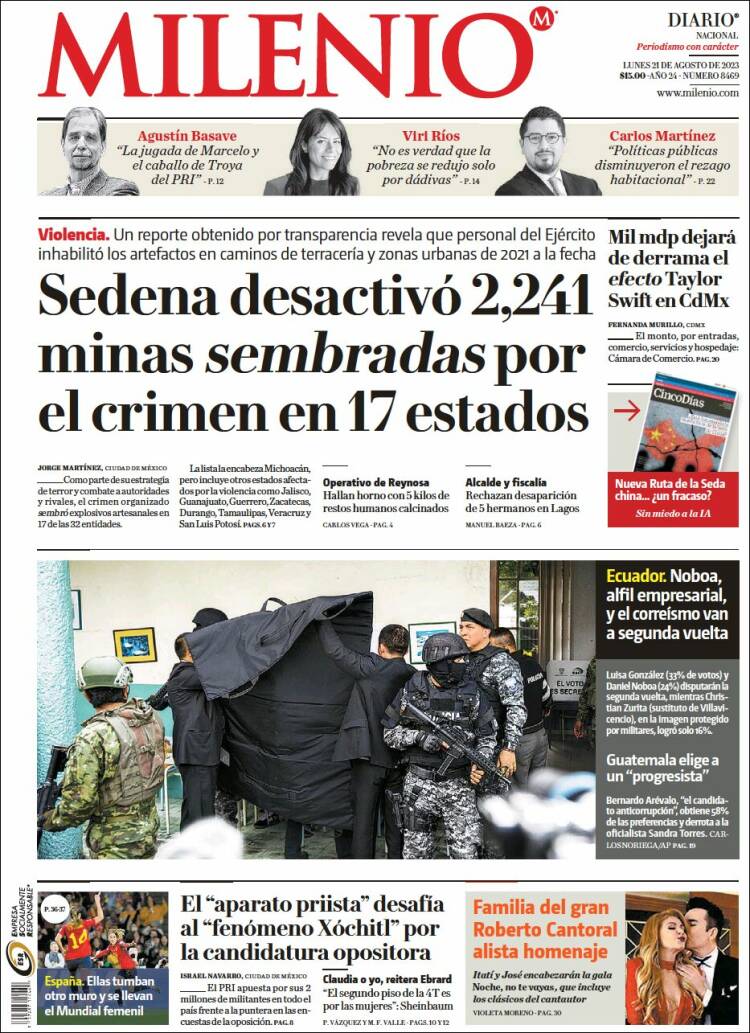 Portada de Milenio (Mexico)
