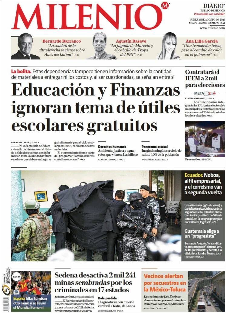 Portada de Milenio - Estado de México (Mexico)