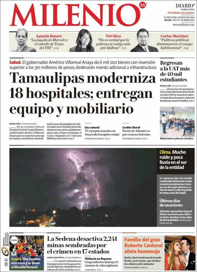 Portada de Milenio - Tamaulipas (Mexico)