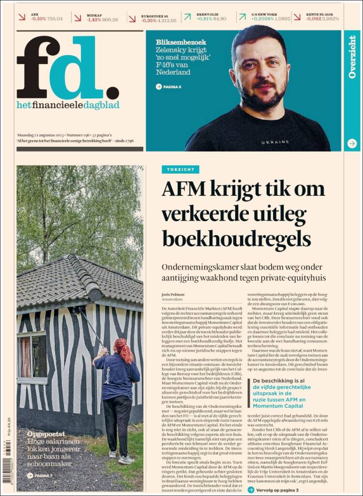 Portada de Het Financieele Dagblad (Pa&iacute;ses Bajos)