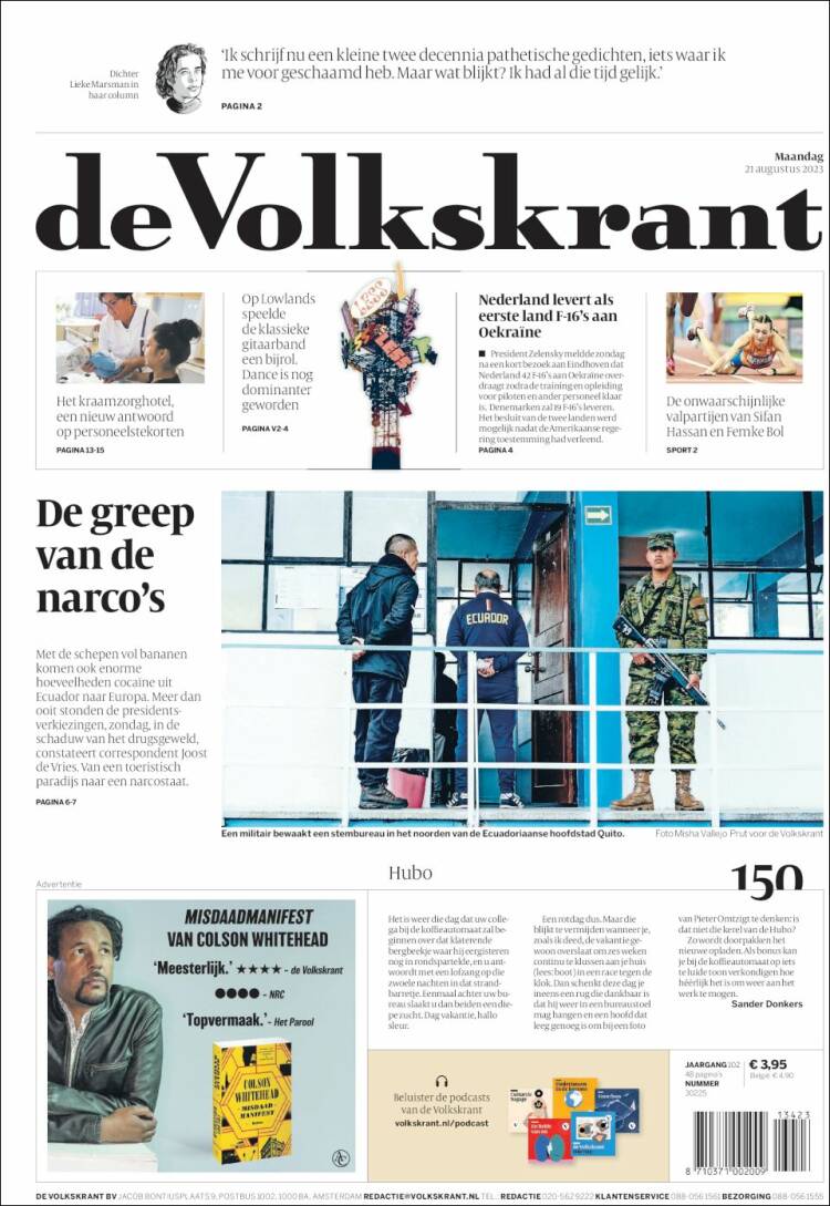 Portada de De Volkskrant (Pa&iacute;ses Bajos)