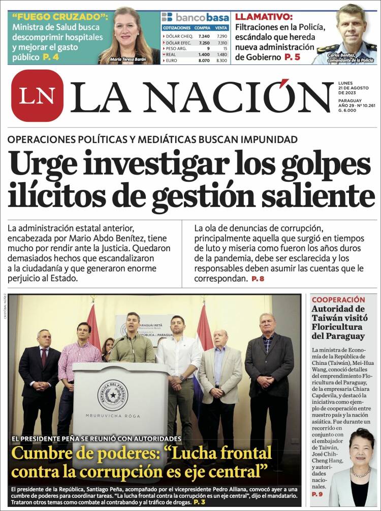 Portada de La Nación (Paraguay)