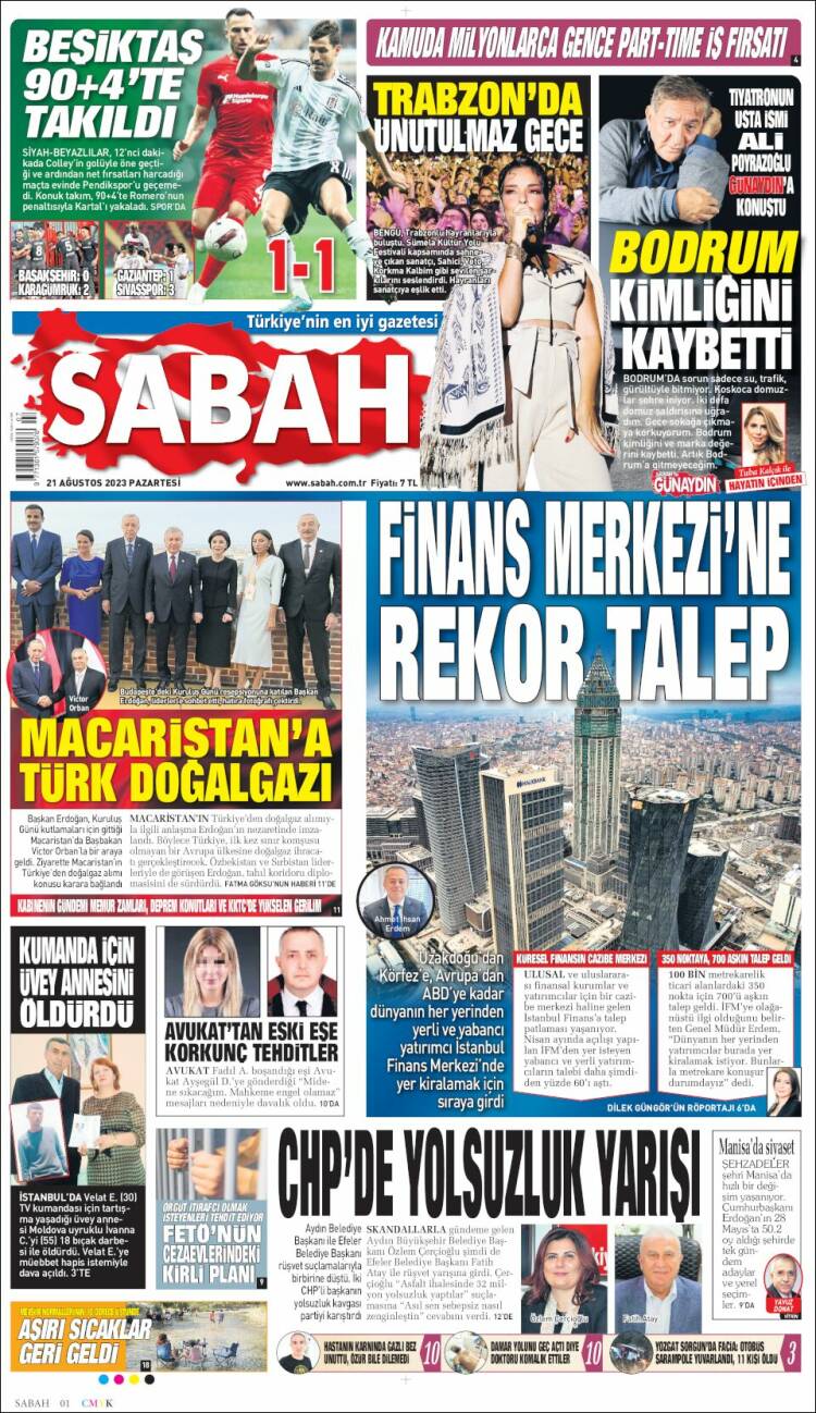 Portada de Sabah (Turqu&iacute;a)