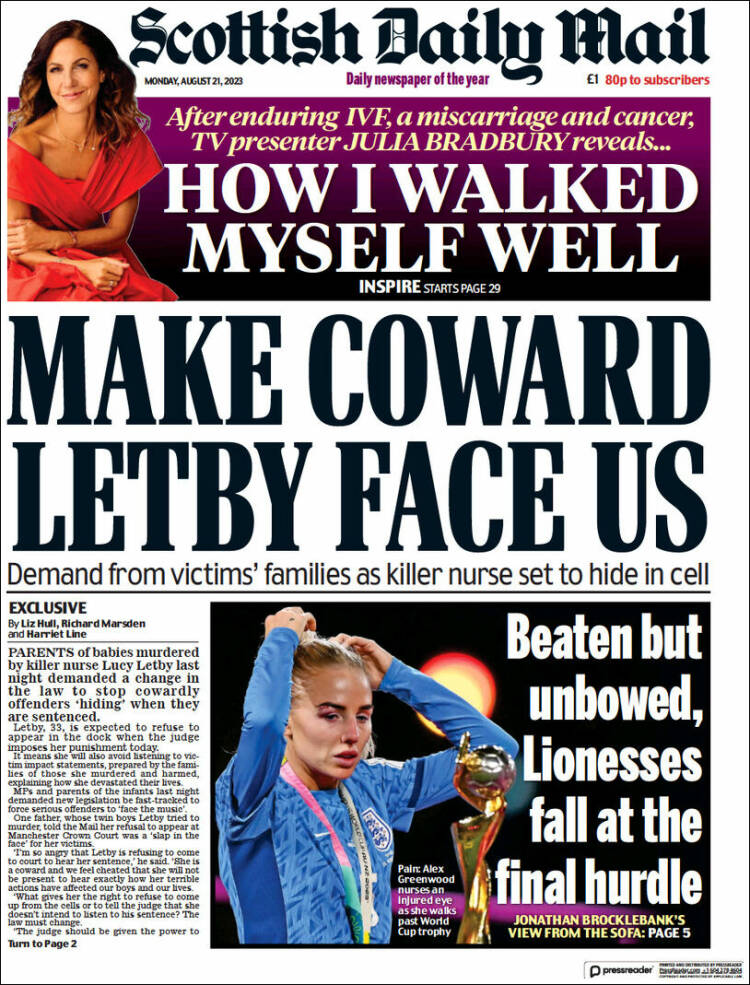 Portada de Scottish Daily Mail (Reino Unido)