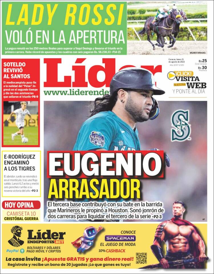 Portada de Lider en deportes (Venezuela)