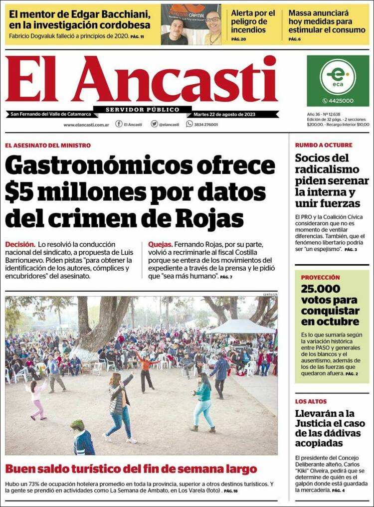 Portada de El Ancasti (Argentina)