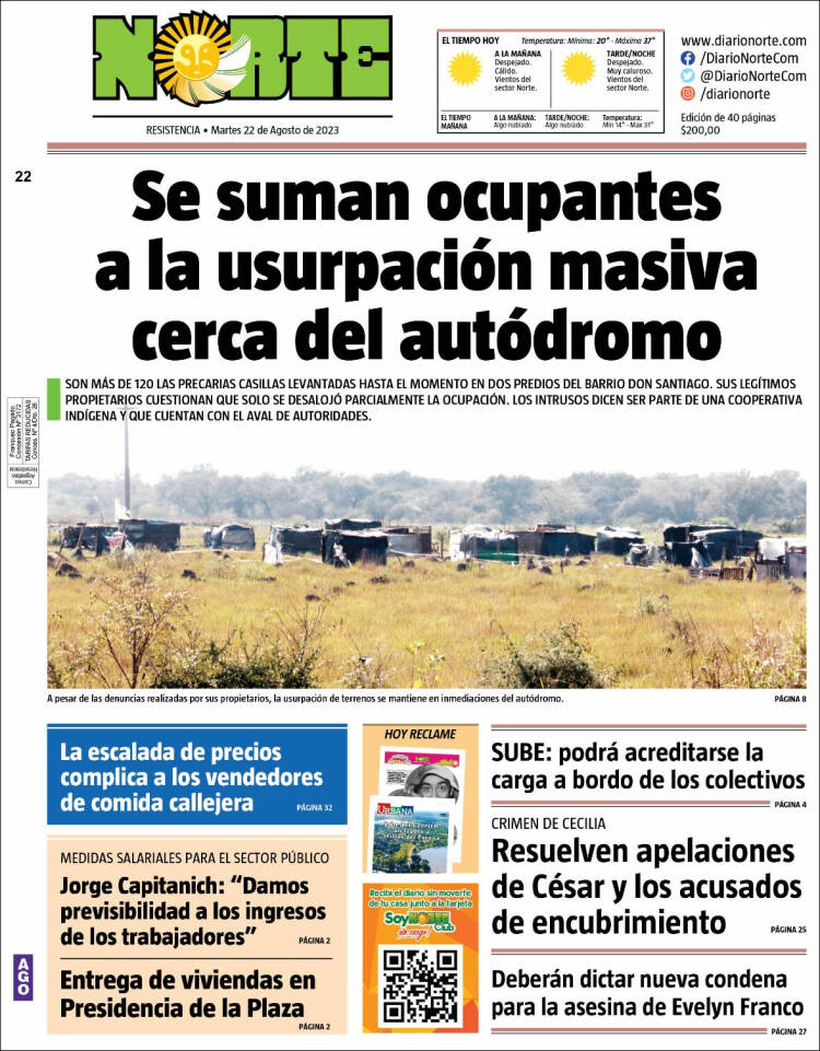 Portada de Diario Norte (Argentina)