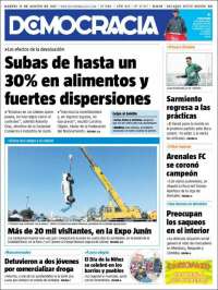 Portada de Diario Democracia (Argentina)