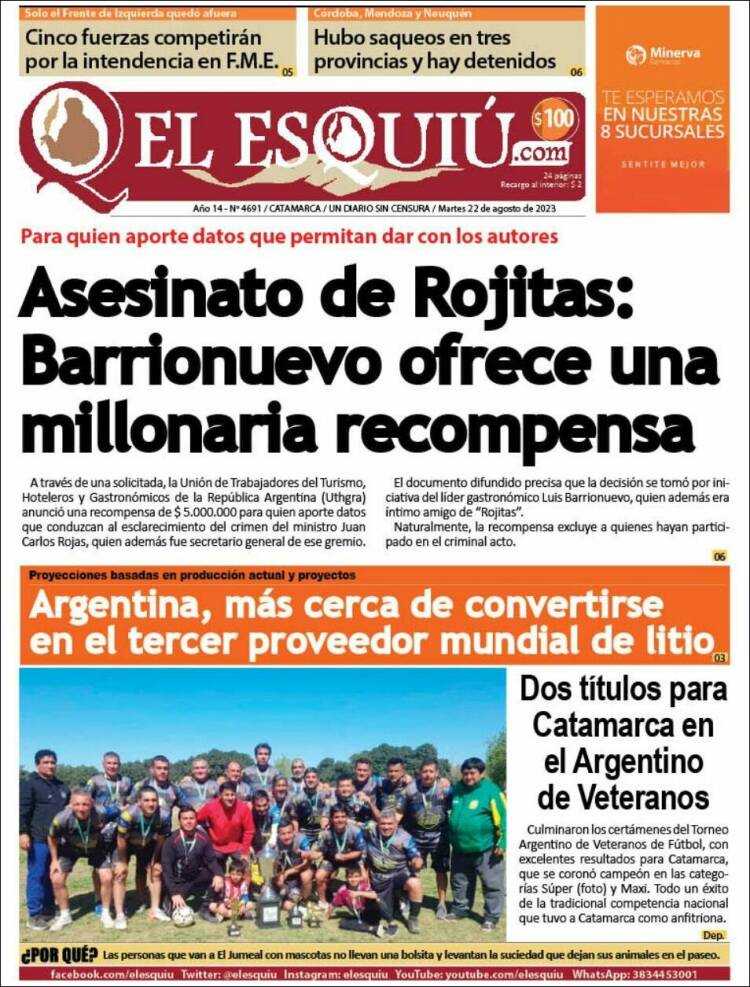 Portada de El Esquiu (Argentina)