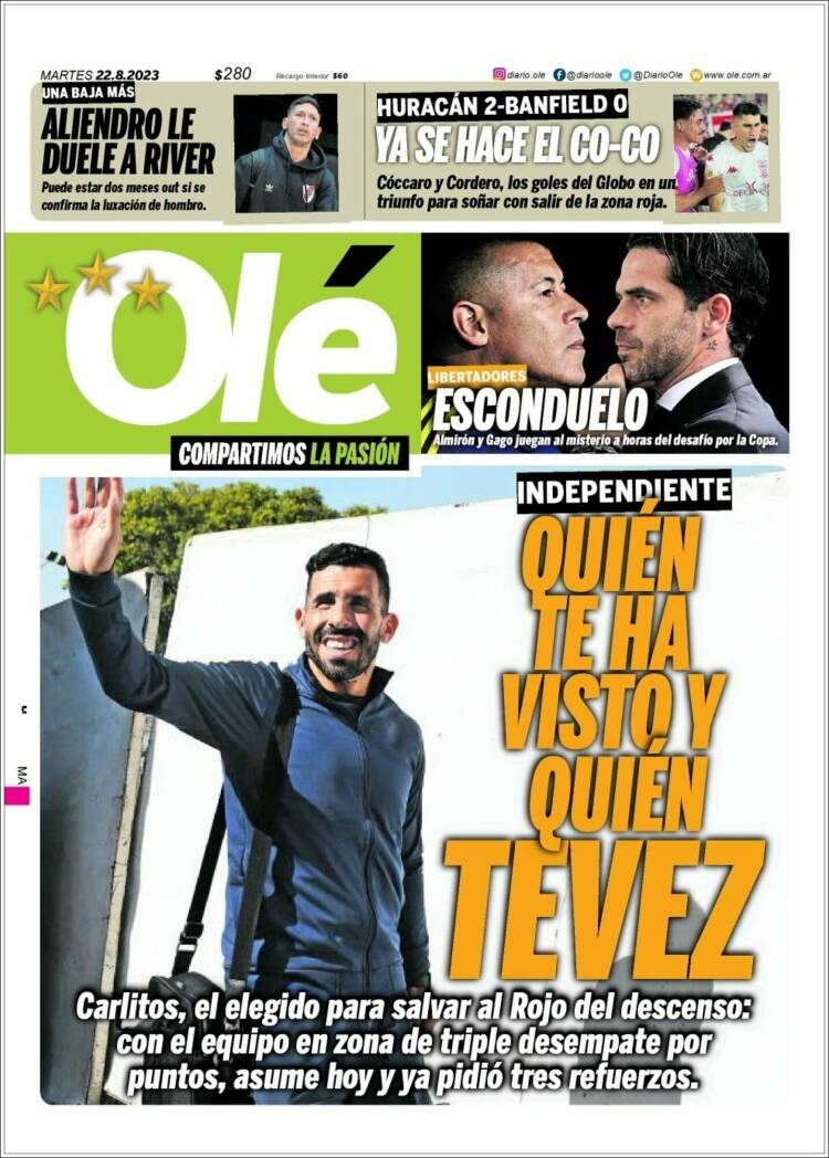 Portada de Olé (Argentina)