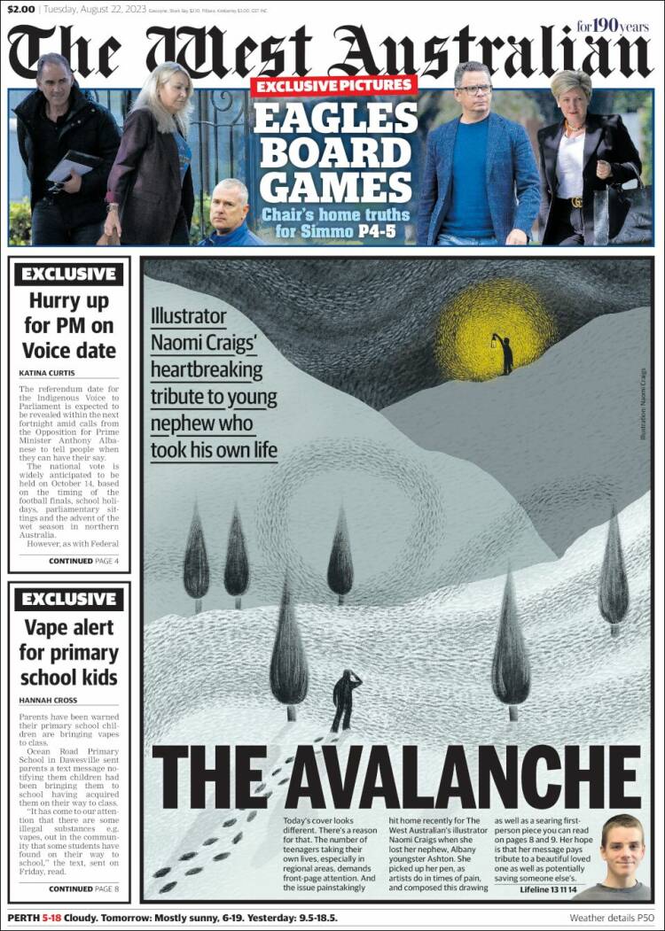 Portada de The West Australian (Australia)