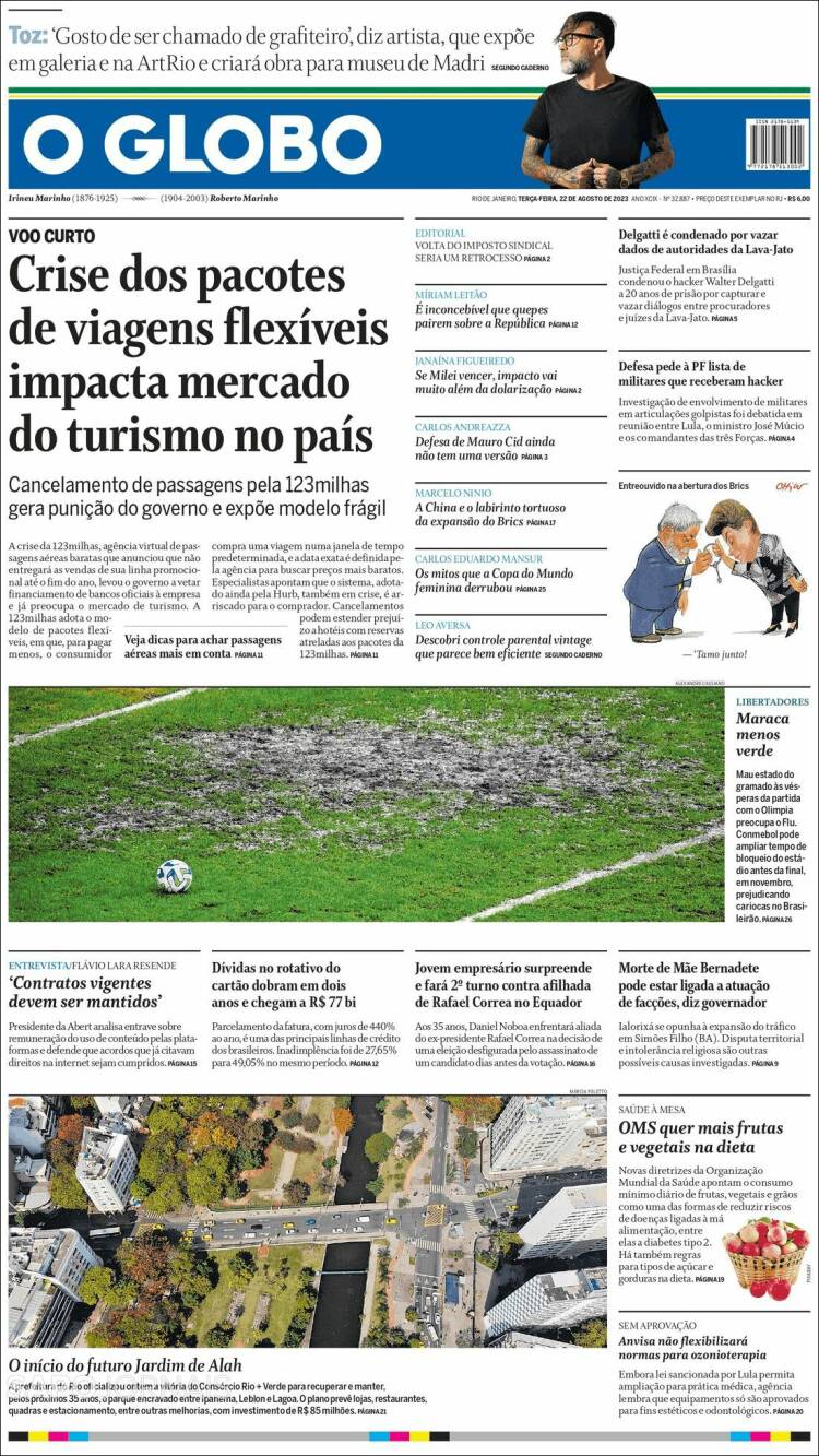 Portada de O Globo (Brasil)