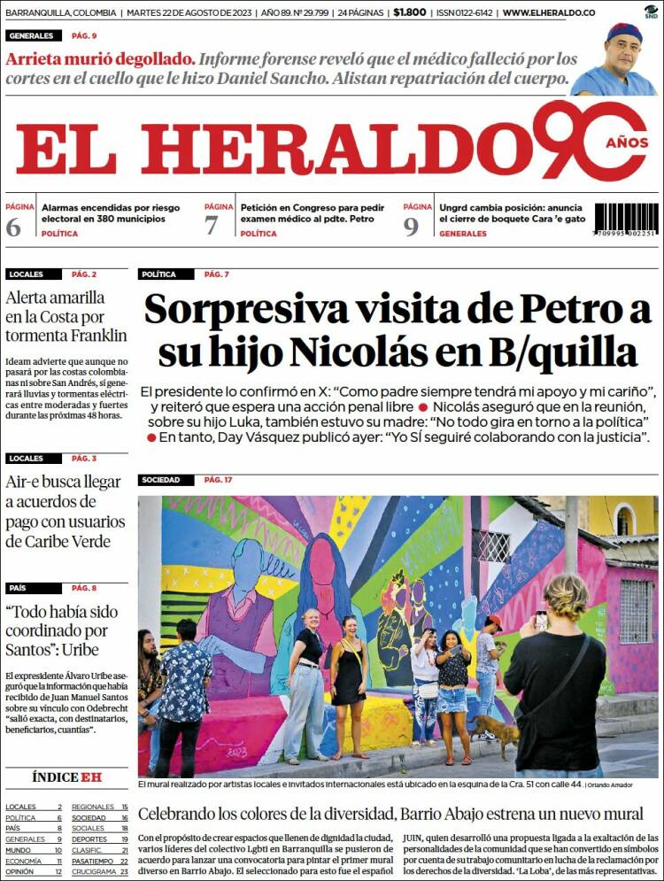Portada de El Heraldo (Colombia)