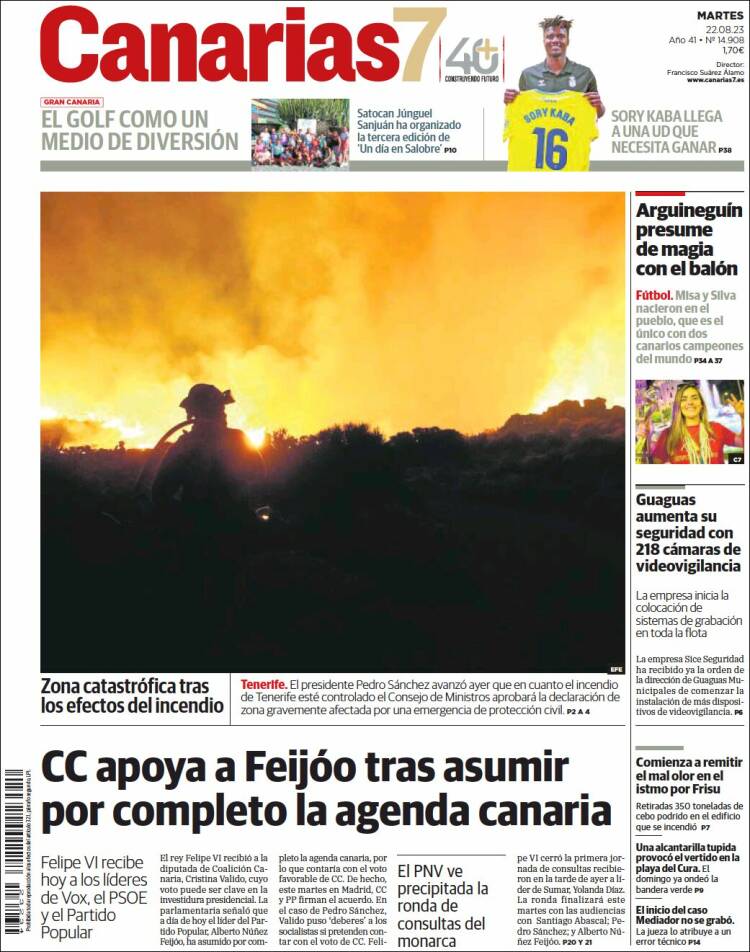 Portada de Canarias 7 (España)
