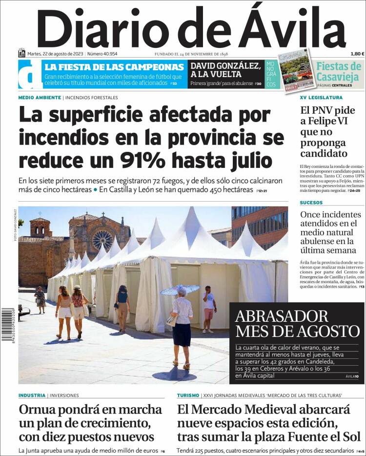 Portada de Diario de Ávila (España)